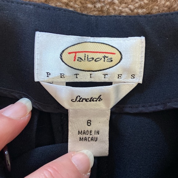 Talbots Women's Size 6 Petite Navy Blue Wide Leg Dress Pants Stretch - Picture 4 of 11